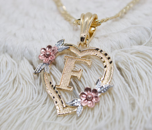 F Heart Necklace